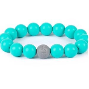 Itzy Ritzy Teething Happens Silicone Bracelet Turquoise
